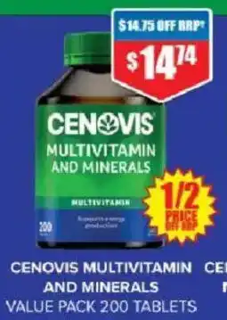 Chemist Warehouse Cenovis multivitamin and minerals offer