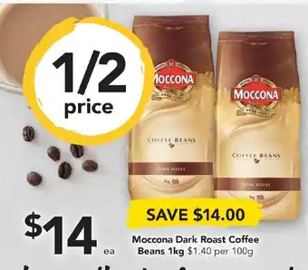 Drakes Moccona Dark Roast Coffee Beans 1kg offer