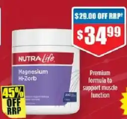 Chemist Warehouse NUTRA Life Magnesium Hi-Zorb offer