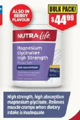 Chemist Warehouse NUTRA Life Magnesium Glycinate+ High Strength Powder offer