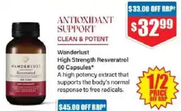 Chemist Warehouse Wanderlust High Strength Resveratrol offer