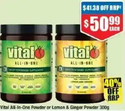 Chemist Warehouse Vital All-In-One Powder or Lemon & Ginger Powder offer