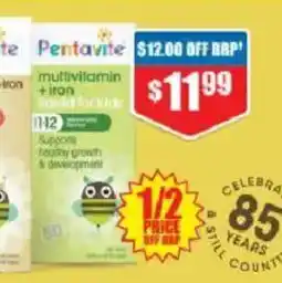 Chemist Warehouse Pentavite Lemon Lime Liquid For Kids offer