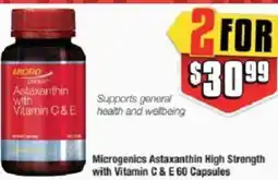 Chemist Warehouse Microgenics Astaxanthin High Strength with Vitamin C & E offer