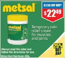 Chemist Warehouse Metsal Heat Rub Cream offer