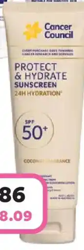 Priceline Cancer Council Protect & Hydrate Sunscreen Coconut Fragrance SPF50+ offer