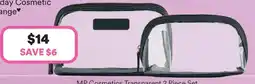 Priceline MP Cosmetics Transparent Two-Piece Cosmetic Bag Set black offer