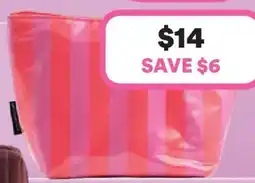 Priceline MP Cosmetics Pink Stripe Clutch offer