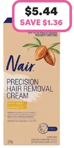 Priceline Nair Sensitive Precision Facial Hair Removal Cream offer