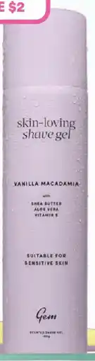 Priceline GEM Skin-Loving Shaving Gel - Vanilla Macadamia offer