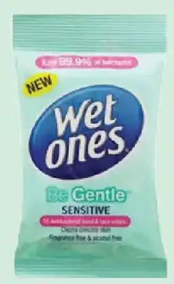 Priceline Wet Ones Be Gentle, Sensitive Antibacterial Hand & Face Wipes 15 Wipes offer