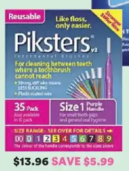 Priceline Piksters Interdental Brushes Size 1 Purple Handle offer
