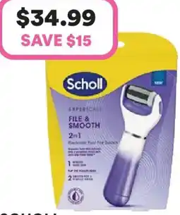 Priceline Scholl ExpertCare File & Smooth 2 in 1 Electronic Foot File System offer