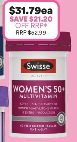 Priceline Swisse Ultivite Women's 50+ Multivitamin offer