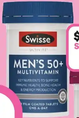 Priceline Swisse Ultivite Men's 50 + Multivitamin offer