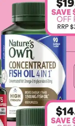 Priceline Nature's Own Concentrated Fish Oil 4in1 High Strength Odourless offer
