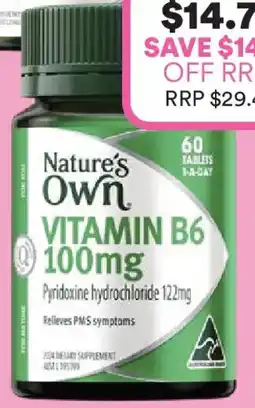 Priceline Nature's Own Vitamin B6 offer