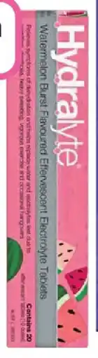 Priceline Hydralyte Watermelon Burst Flavoured Effervescent Electrolyte Tablets offer