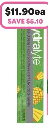 Priceline Hydralyte Pineapple Breeze Flavoured Electrolyte offer