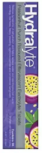 Priceline Hydralyte Passionfruit Kiwi Flavoured Effervescent Electrolyte offer