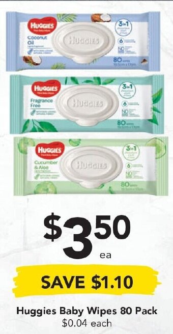 Drakes Huggies Baby Wipes 80 Pack offer
