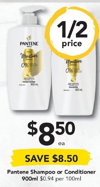 Pantene Shampoo or Conditioner 900ml