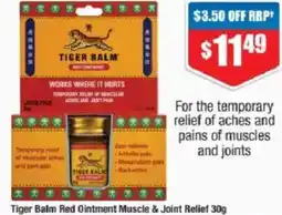 Chemist Warehouse Tiger Balm Red Ointment Muscle & Joint Relief offer