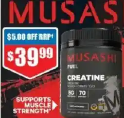 Chemist Warehouse Musashi Creatine Monohydrate Unflavoured offer