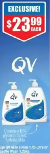 Chemist Warehouse Ego QV Skin Lotion or Gentle Wash offer