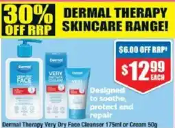 Chemist Warehouse Dermal Therapy Very Dry Face Cleanser or Cream offer
