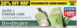 Chemist Warehouse Freshwater Farm Aloe + Finger Lime Hand Wash Refillable Glass Bottle or Refill Pouch offer