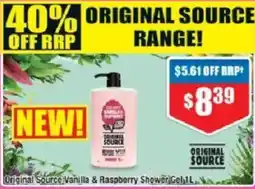 Chemist Warehouse Original Source Vanilla & Raspberry Shower Gel offer