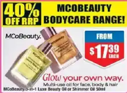 Chemist Warehouse MCoBeauty 3-in-1 Luxe Beauty Oil or Shimmer Oil offer