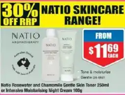 Chemist Warehouse Natio Rosewater and Chamomile Gentle Skin Toner or Intensive Moisturising Night Cream offer
