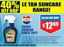 Chemist Warehouse Le Tan Coconut Spray SPF 50+ offer