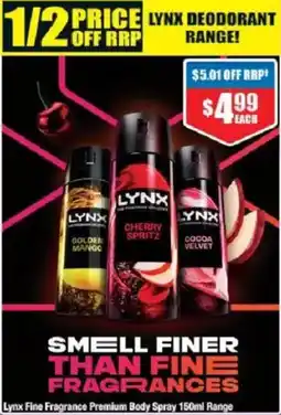 Chemist Warehouse Lynx Fine Fragrance Premium Body Spray Range offer