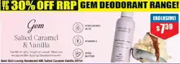 Chemist Warehouse Gem skin-loving deodorant 48h salted caramel vanilla offer