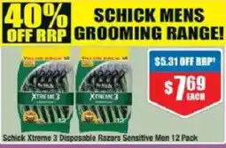 Chemist Warehouse Schick Xtreme 3 Disposable Razors Sensitive Men offer