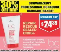 Chemist Warehouse Schwarzkopf Bonacure Peptide Repair Rescue Sealed Ends+ offer
