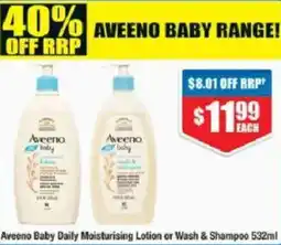 Chemist Warehouse Aveeno Baby Daily Moisturising Lotion or Wash & Shampoo offer