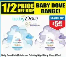 Chemist Warehouse Baby Dove Rich Moisture or Calming Night Baby Wash offer