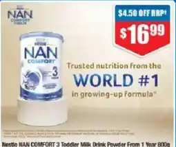Chemist Warehouse Nestle NAN COMFORT 3 Toddler Milk Drink Powder From 1 Year offer