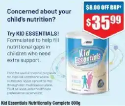 Chemist Warehouse Kid Essentials Nutritionally Complete offer