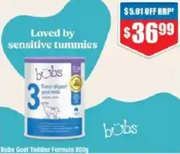 Chemist Warehouse Bubs Goat Toddler Formula offer
