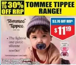 Chemist Warehouse Tommee Tippee Ultralight Soother Night 6-18 Months offer
