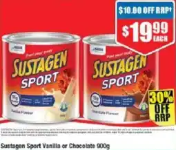 Chemist Warehouse Sustagen Sport Vanilla or Chocolate offer