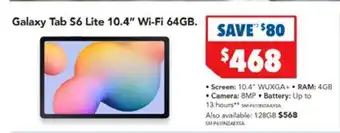 Harvey Norman Ga;axy Tab S6 Lite 10.4" Wi-Fi 64GB offer