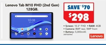 Harvey Norman Lenovo Tab M10 FHD (2nd Gen) 128GB offer
