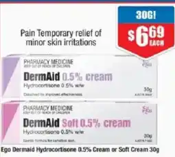 Chemist Warehouse Ego Dermaid Hydrocortisone 0.5% Cream or Soft Cream offer