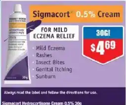 Chemist Warehouse Sigmacort Hydrocortisone Cream 0.5% offer